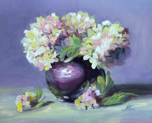 Malerische Hortensien in Vase