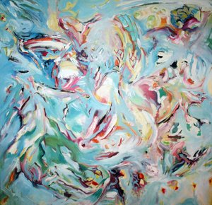 Fließendes Blau-Grünes Abstrakt