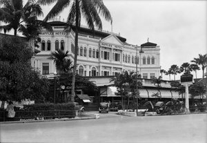 Ein Blick auf das Raffles Hotel, Singapur von Marine Photo Service