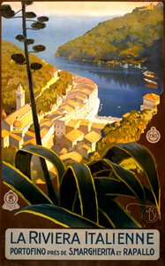 La Riviera Italienne Reiseplakat, ca. 1920 von Mario Borgoni