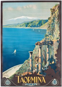 Plakat, das Taormina bewirbt, ca. 1927 von Mario Borgoni