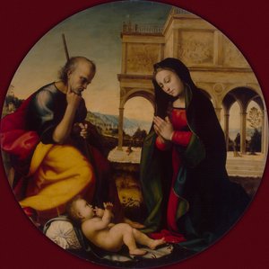 Die Anbetung des Christkindes, um 1500 von Mariotto Albertinelli
