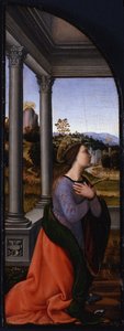 Triptychon, linke Tafel: Heilige Katharina von Alexandria, 1500 von Mariotto Albertinelli