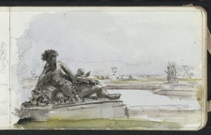 Statue einer Wassernymphe im Garten von Versailles von Marius Bauer