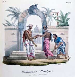Vor einem Tempel, Indien, 1828