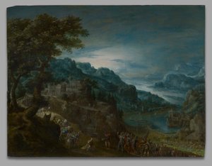 Die Versöhnung von Jakob und Esau von Marten van Valckenborch