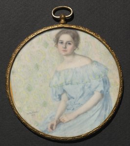 Das blaue Kleid Porträt von Ethel Coe, 1899 von Martha S. Baker