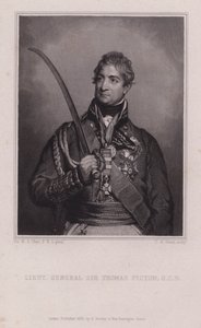 Sir Thomas Picton, walisischer General der Napoleonischen Kriege, in der Schlacht von Waterloo getötet von Martin Archer (after) Shee
