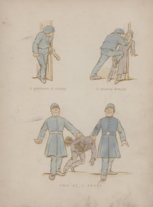 Seite aus den Humours of Cynicus (farbige Gravur)