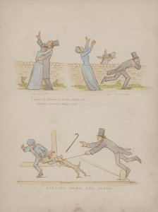 Seite aus den Humours of Cynicus (farbige Gravur)