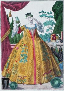 Die Frau des Arztes, ca. 1735 von Martin Engelbrecht