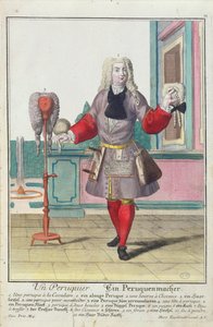 Der Perückenmacher, veröffentlicht in Augsburg, ca. 1735
