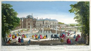 Ansicht des Château de Saint-Cloud bei Versailles, Mitte des 18. Jahrhunderts (Farbstich) von Martin Engelbrecht