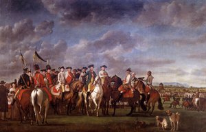 Kaiser Joseph II. von Österreich im Lager von Minkendorf bei Baden im Jahr 1788