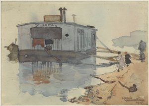Schiff Die Schildkröte an einem Ufer