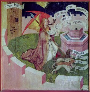 Altarbild der Dominikaner: Die mystische Jagd, ca. 1470-80 von Martin Schongauer