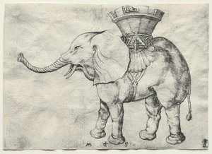 Ein Elefant mit Howdah, um 1485 von Martin Schongauer