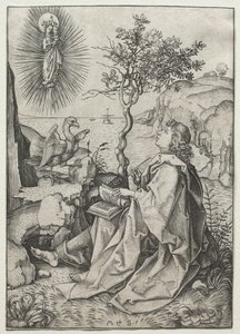 St. Johannes der Evangelist auf der Insel Patmos von Martin Schongauer