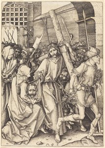 Das Tragen des Kreuzes mit der heiligen Veronika von Martin Schongauer