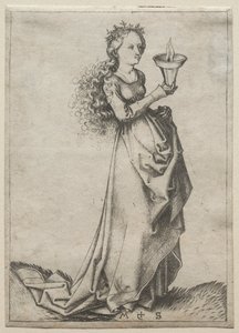 Die erste kluge Jungfrau von Martin Schongauer
