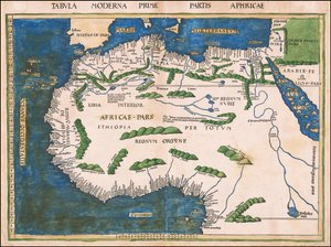 Karte von Nord- und Westafrika von Martin Waldseemüller, 1513 von Martin Waldseemuller