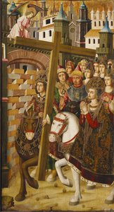 Heilige Helena und Kaiser Heraklius mit dem Heiligen Kreuz vor den Toren Jerusalems von Martin & Ximenez Miguel (fl.1466 1505) Bernat