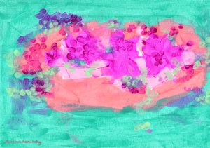 Blumenkorb mit Rosen von Martina Konitzky