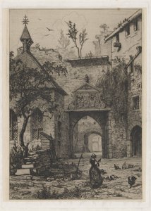 Eingang des Schlosses von Hollenfeltz von Martinus Antonius Kuytenbrouwer jr.
