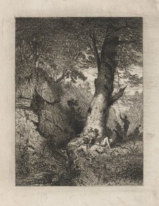 Ruhende Krieger unter einem Baum