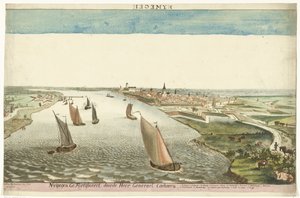 Ansicht der Festungsanlagen bei Nijmegen an der Waal von Martinus Berkenboom