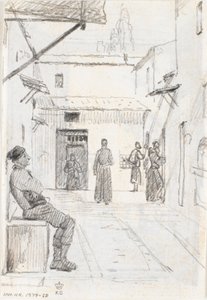 Italienische Straße mit Fischer im Hintergrund von Martinus Rørbye