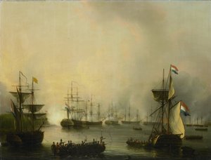 Das Bombardement von Palembang, Sumatra, 24. Juni 1821