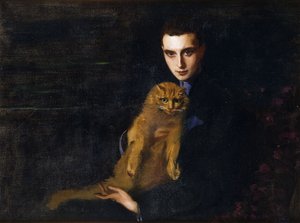 Porträt von Erte mit Misha, ca. 1915