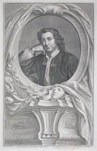 Porträt von Thomas Otway (1652-85) graviert von Jacobus Houbraken (1698-1780)