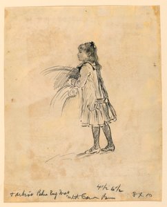 Zeichnung, Marian Hague als Kind, 1883