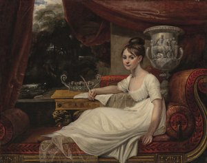 Porträt von Eleanor Anne Porden, Lady Franklin (1795-1825), auf einer Chaiselongue von Mary Ann Flaxman