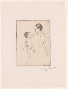 Die Liebkosung von Mary Cassatt (signed by artist)