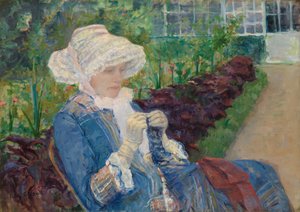 Lydia häkelt im Garten von Marly, 1880 von Mary Cassatt