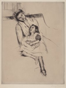 Reine und Margot sitzen auf einem Sofa Nr. 2, ca. 1902