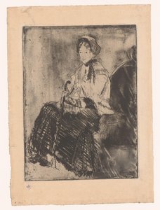 Sitzende Frau mit Regenschirm von Mary Cassatt