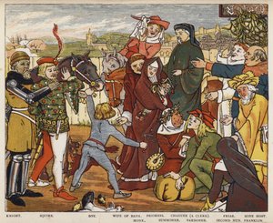 Geoffrey Chaucer, Die Canterbury-Erzählungen, Die Pilger verlassen das Tabard Inn von Mary Eliza Haweis