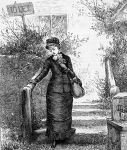 Eine Frau, die ein Haus zur Miete betrachtet von Mary Ellen Edwards