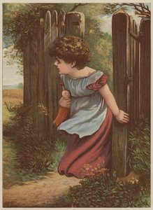 Mädchen wartet auf den Postboten