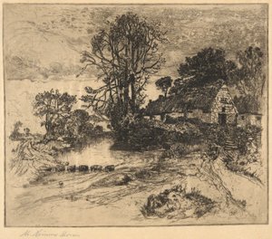 Landschaft mit Bauernhof