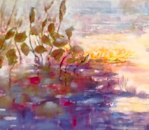 Goldene und rosa Reflexionen