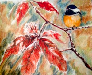 Kleiner Vogel im Winter