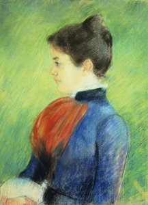 Profil einer Frau mit Jabot von Mary Cassatt