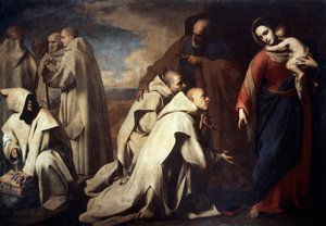 Madonna und St. Peter trösten die Anhänger von St. Bruno, gehalten in Rom am päpstlichen Hof