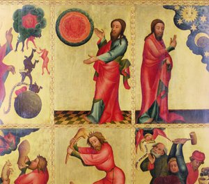 Linker Flügel des Hochaltars von St. Peter in Hamburg, der Grabower Altar, 1383 (Tempera auf Holz) (Detail) von Master Bertram of Minden