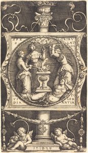 Emblem mit Hoffnung, Bedrängnis, Neid und Toleranz